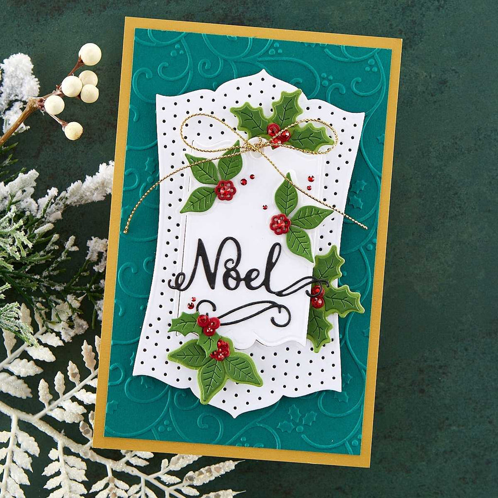 Noel Mini Slimline Frame Etched Dies from the Christmas Flourish Collection by Becca Feeken product image 2