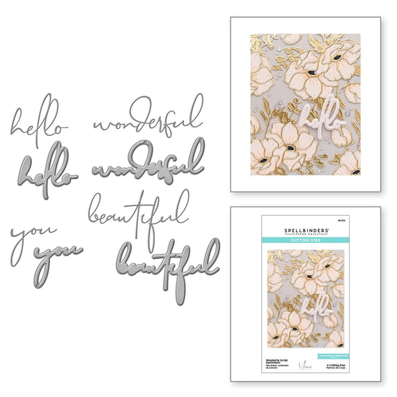 Wonderful Script Sentiments Etched Dies from the Anemone Blooms Collection by Yana Smakula