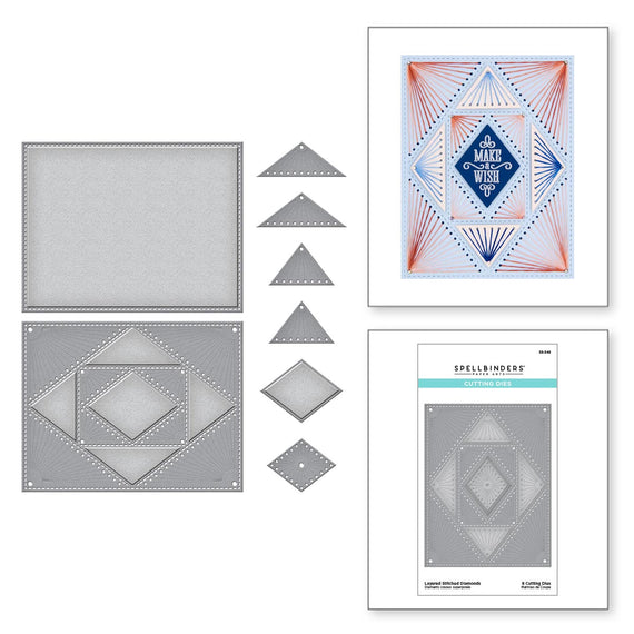 Limited Edition Layered Stitched Diamonds Etched Die Set