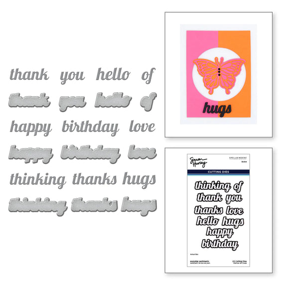 Everyday Sentiments Etched Dies from the Metamorphosis Collection by Simon Hurley