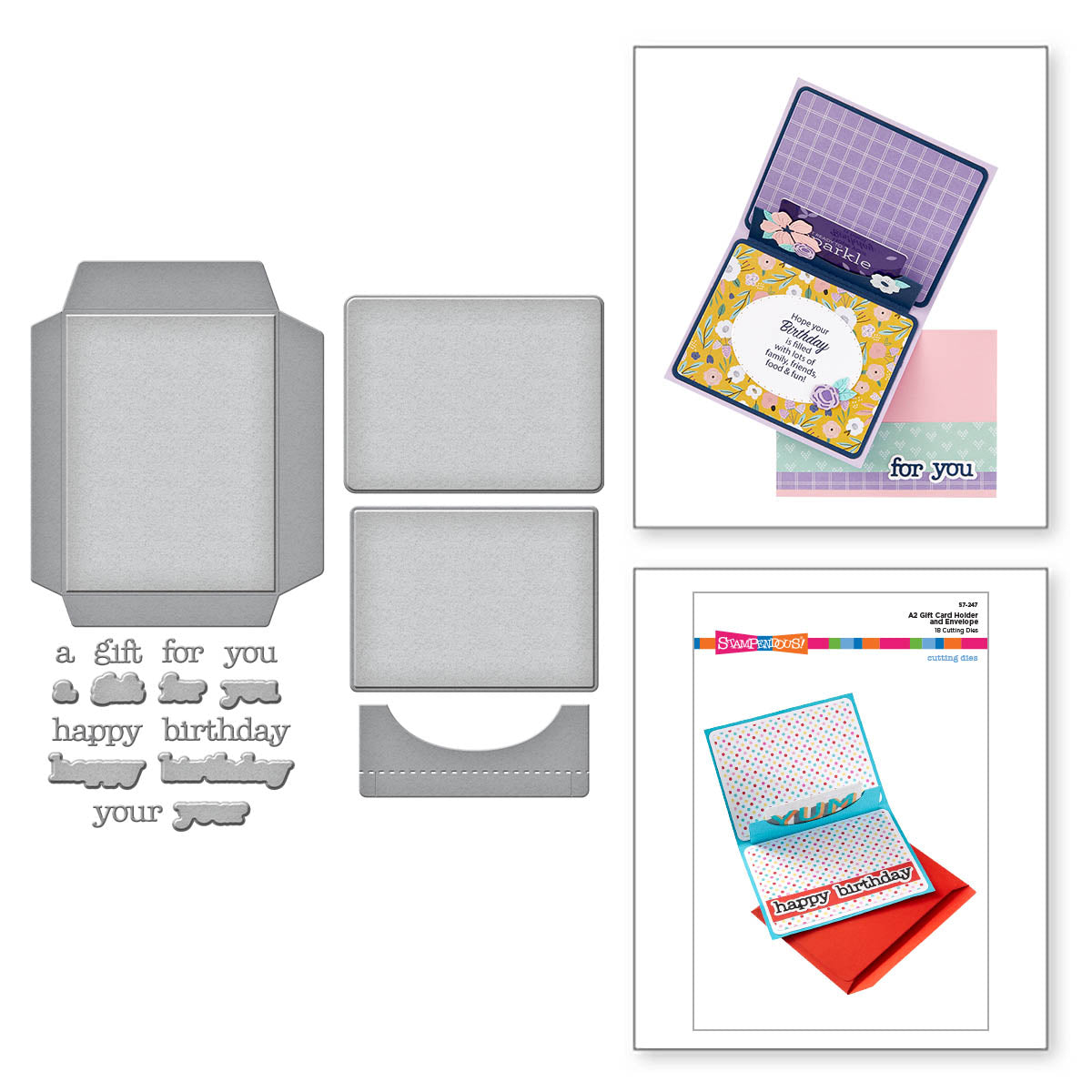 A2 Gift Card Holder and Envelope Etched Dies from the All the Sentiments Collection by Stampendous | Spellbinders Spellbinders UK A2 Gift Card Holder and Envelope Etched Dies from the All the Sentiments Collection by Stampendous | Spellbinders Spellbinders UK