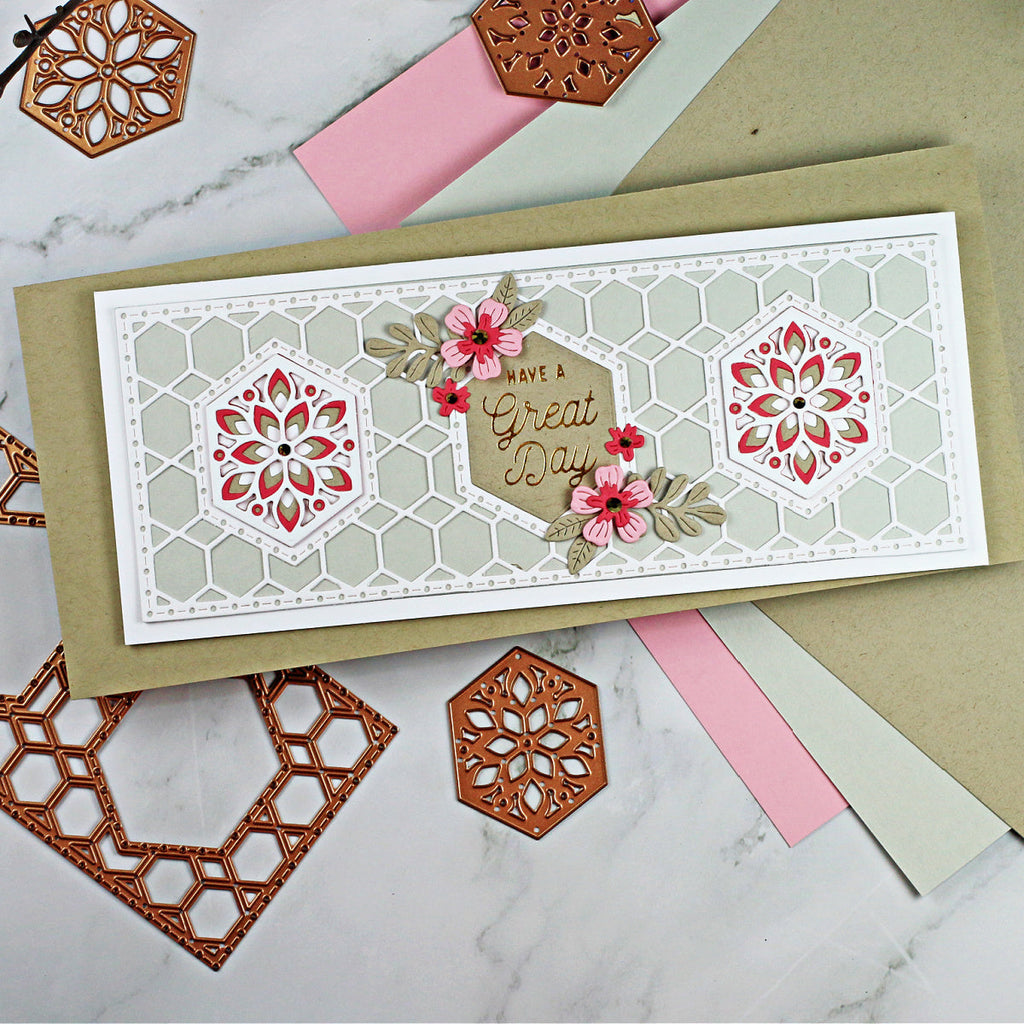 Hex Kaleidoscope Slimline - Large Die of the Month (DOML-AUG21) Card Project 24