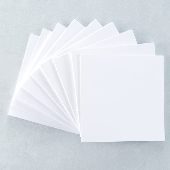 Square White Card Bases - 25 pack