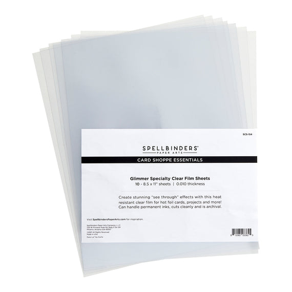 Glimmer Specialty Clear Film Sheets 8 1/2" x 11" - 10 pack