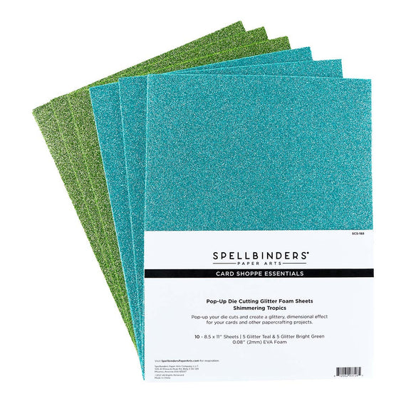 Pop-Up Die Cutting Glitter Foam Sheets- Shimmering Tropics