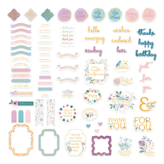 Floral Friendship Printed Die Cut Sentiments