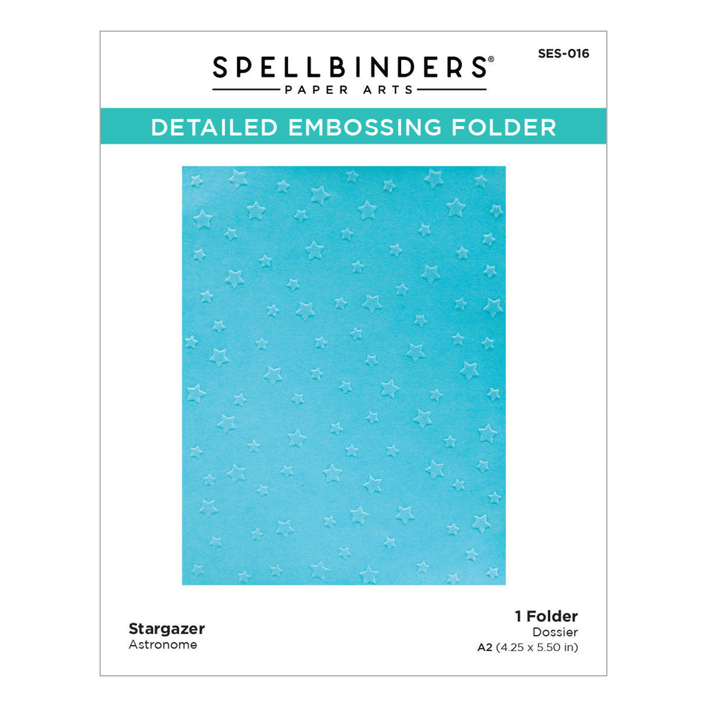 Stargazer Embossing Folder from Celestial Zodiacs Collection (SES-016) packaging.