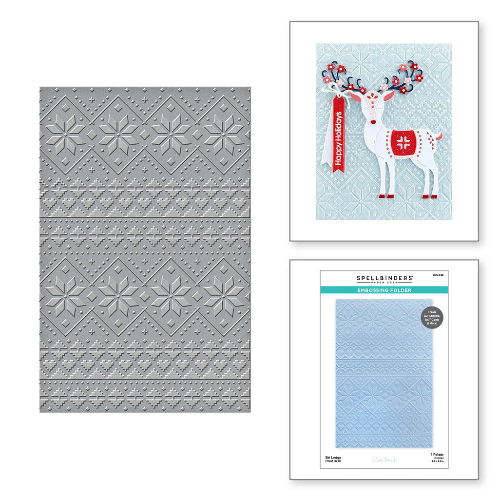 Ski Lodge Embossing Folder from the Winter Tales Collection by Zsoka Marko product image 1