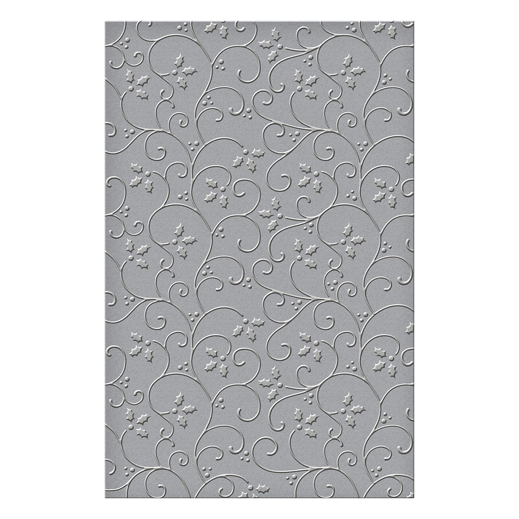 Holly Flourish 2D Embossing Folder from the Christmas Flourish Collection by Becca Feeken product image 3