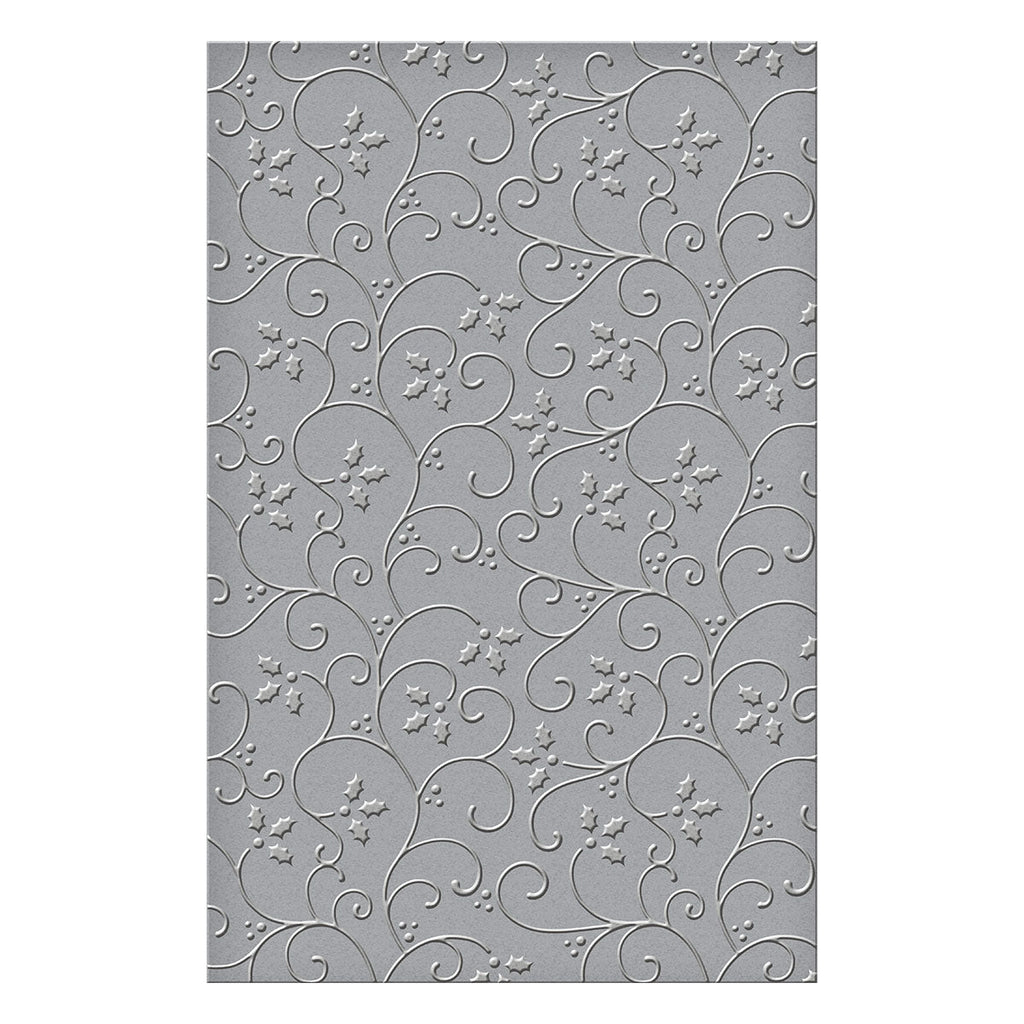 Holly Flourish 2D Embossing Folder from the Christmas Flourish Collection by Becca Feeken product image 3