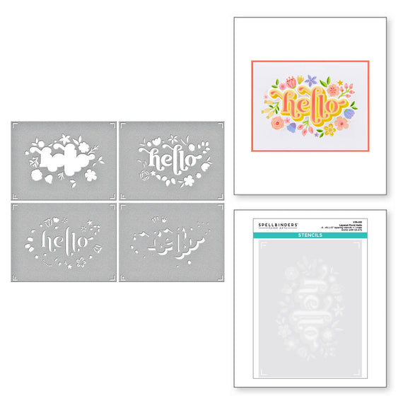 Layered Floral Hello Stencils from the Layered Stencils Collection