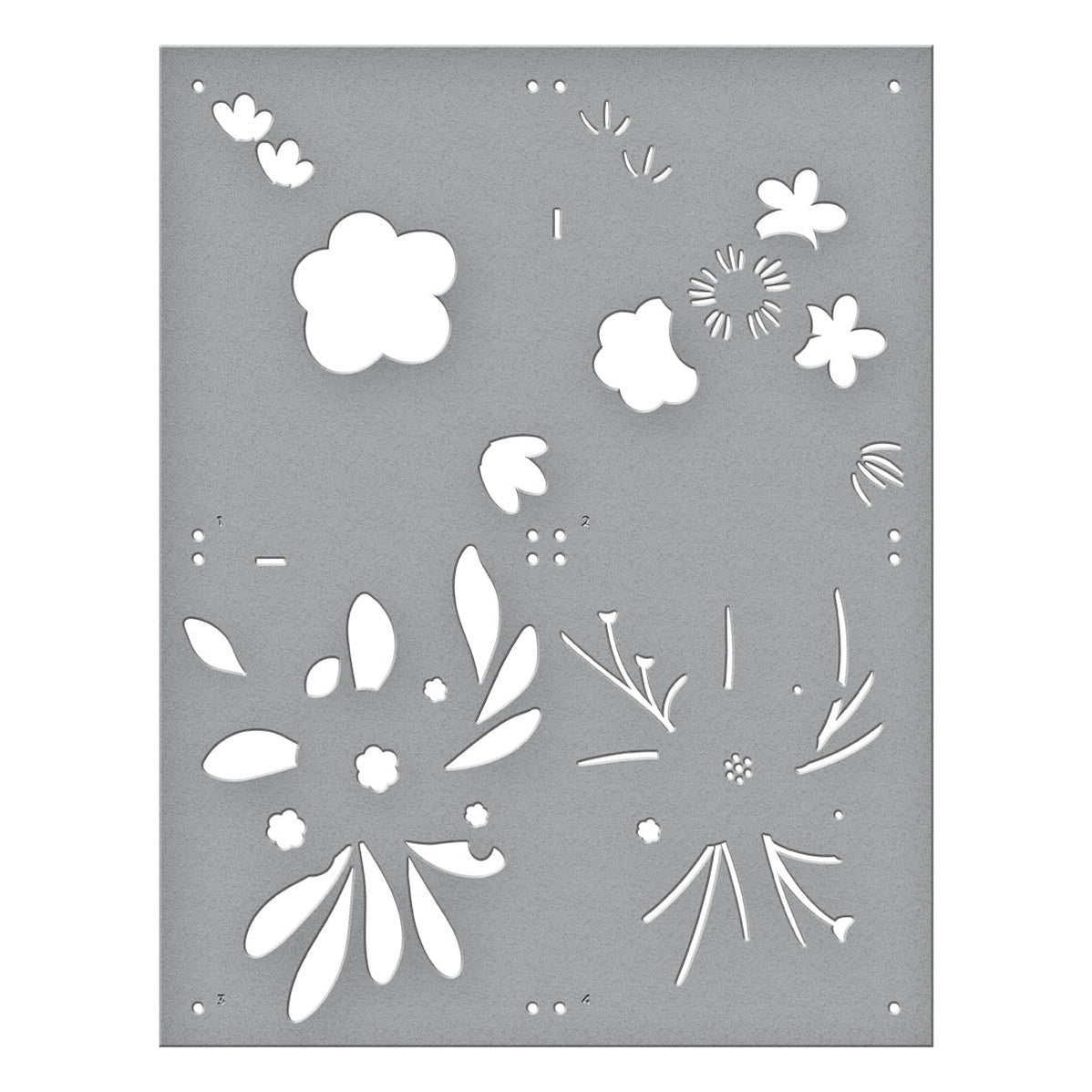 Hello Blooms Stencil from the Glimmer Cardfront Sentiments Collection