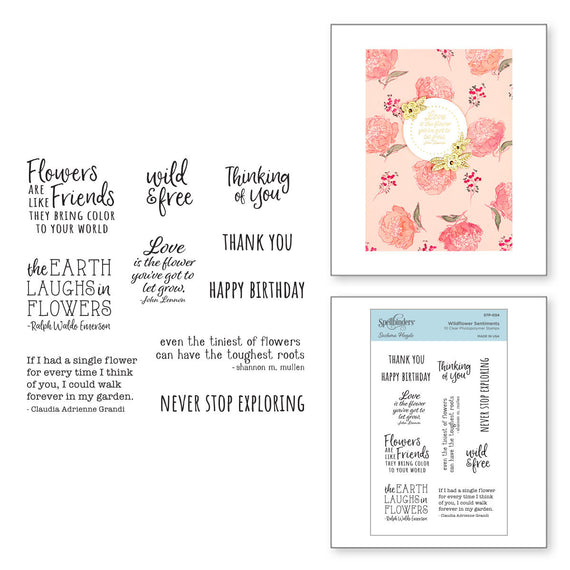 Wildflower Sentiments Clear Stamp Set from Watercolor Florals by Sushma Hegde