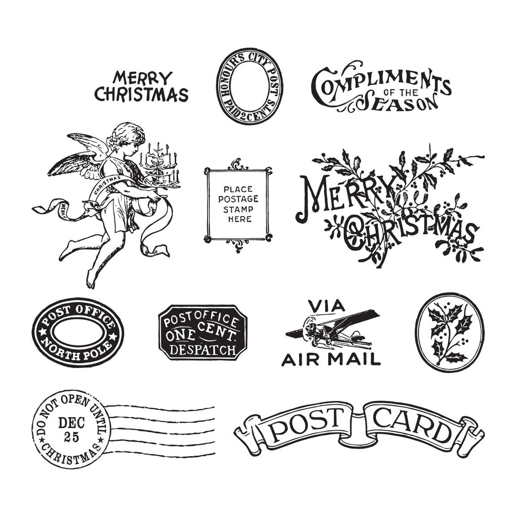 Compliments of the Season Clear Stamps from the Christmas Flea Market Finds Collection by Cathe Holden product image 1