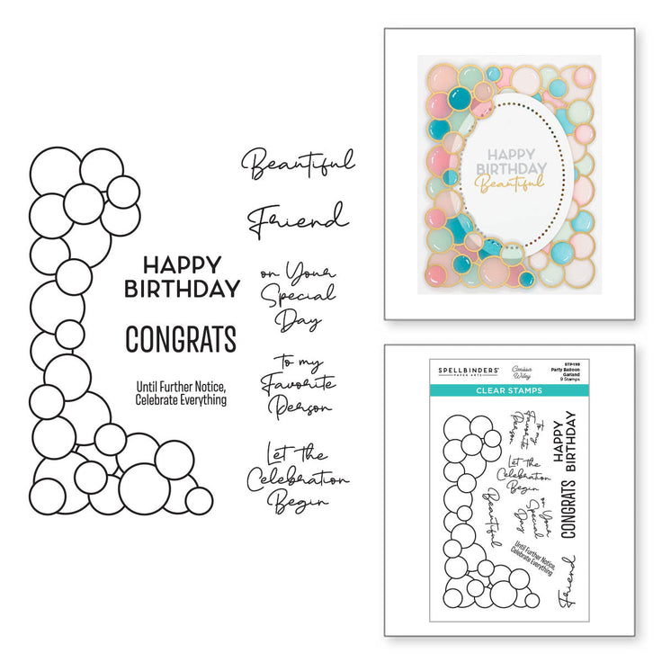 PARTY BALLOON GARLAND CLEAR STAMP SET