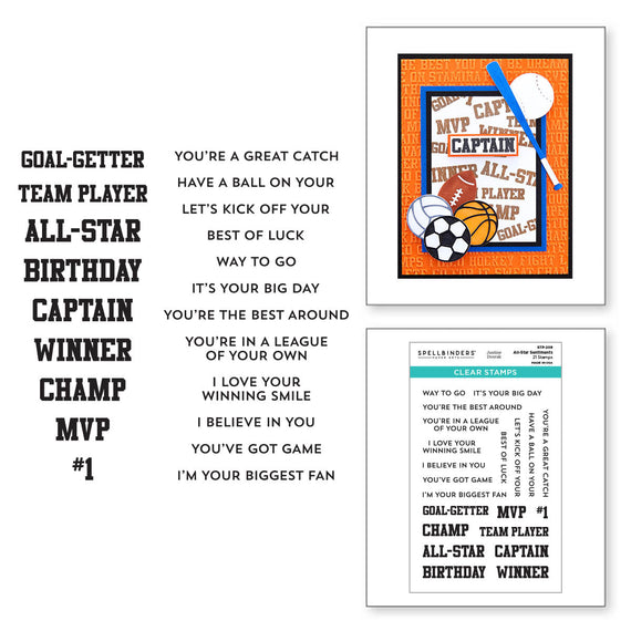 All-Star Sentiments Clear Stamp Set from the Game Day Collection by Justine Dvorak
