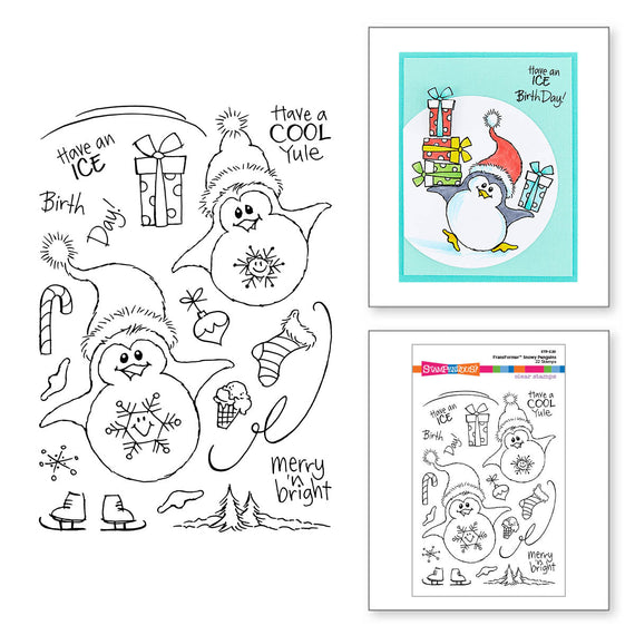Stampendous FransFormer Snowy Penguins Clear Stamp Set from the Cool Fransformers Collection