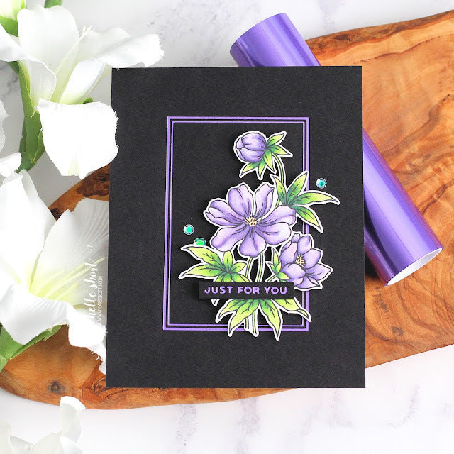 Essential Duo Lines Glimmer Rectangles Glimmer Hot Foil Plate from Glimmer Essentials Collection (GLP-258) Michelle Short Example