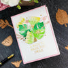 Anytime Glimmer Sentiments - Glimmer Hot Foil Kit of the Month (GOM-FEB22) A note to make you smile card with Pink boarder. 