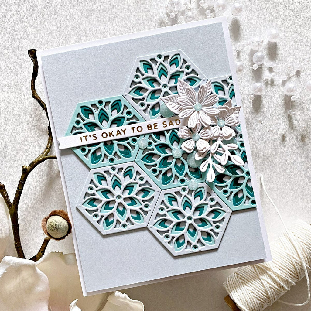 Hex Kaleidoscope Slimline - Large Die of the Month (DOML-AUG21) Card Project 26