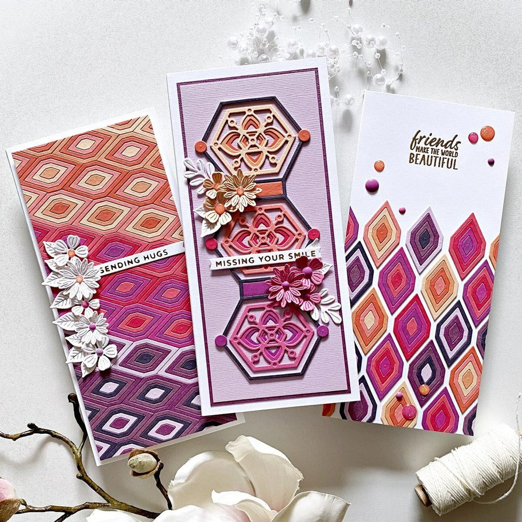 Hex Kaleidoscope Slimline - Large Die of the Month (DOML-AUG21) Card Project 27