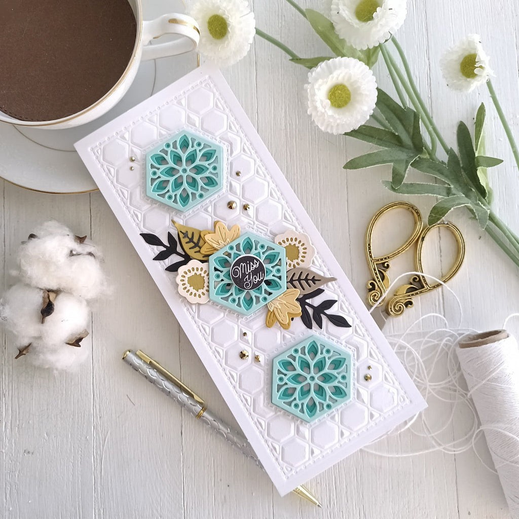 Hex Kaleidoscope Slimline - Large Die of the Month (DOML-AUG21) Card Project 28