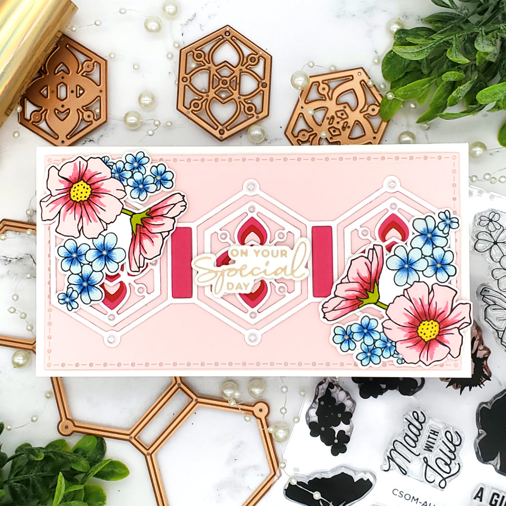 Hex Kaleidoscope Slimline - Large Die of the Month (DOML-AUG21) Card Project 22